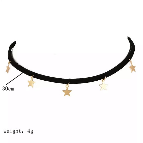 {BARDELL} dainty gold star choker necklace - Picture 2 of 5